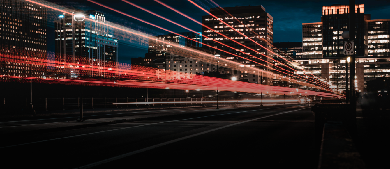 Night cityscape with light trails